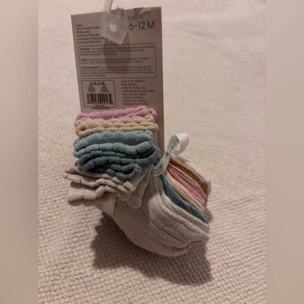 NWT Rabbit Moon Organics Assorted Color Cotton Socks Pack - Picture 2 of 3